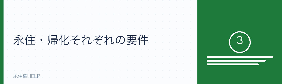 永住・帰化それぞれの要件